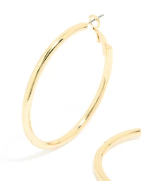 Gold Plated Thick Hoop Earrings