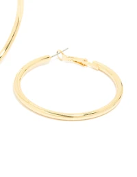 Gold Plated Thick Hoop Earrings
