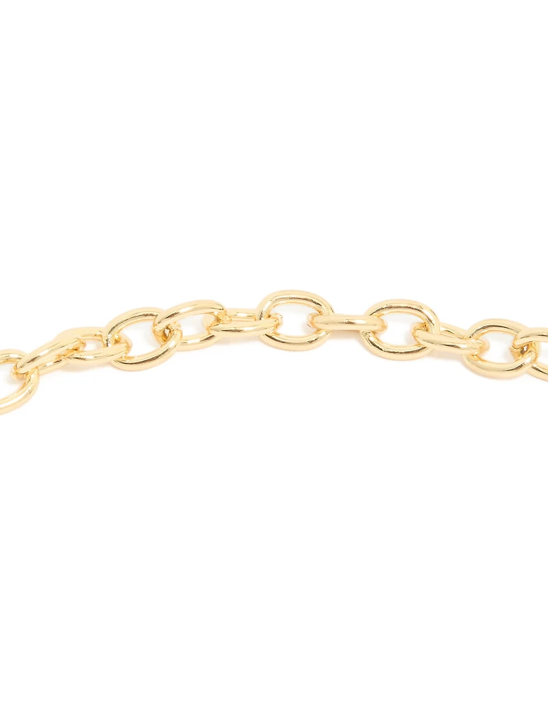 Collier en forme de charme en forme de cœur plaqué or