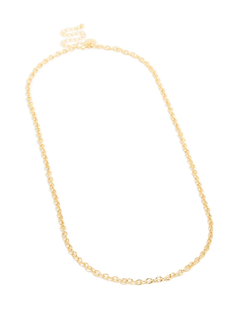 Collier de chaîne Rolo plaqué or
