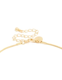 Gold Plated Adjustable Teardrop End Toggle Necklace