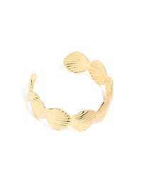 Gold Plated Shell Statement Wrist Cuff
