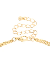 Gold Plated Cubic Zirconia Evil Eye & Circle Layered Necklace