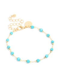 Bracelet en pierres semi-précieuses turquoise plaquées or
