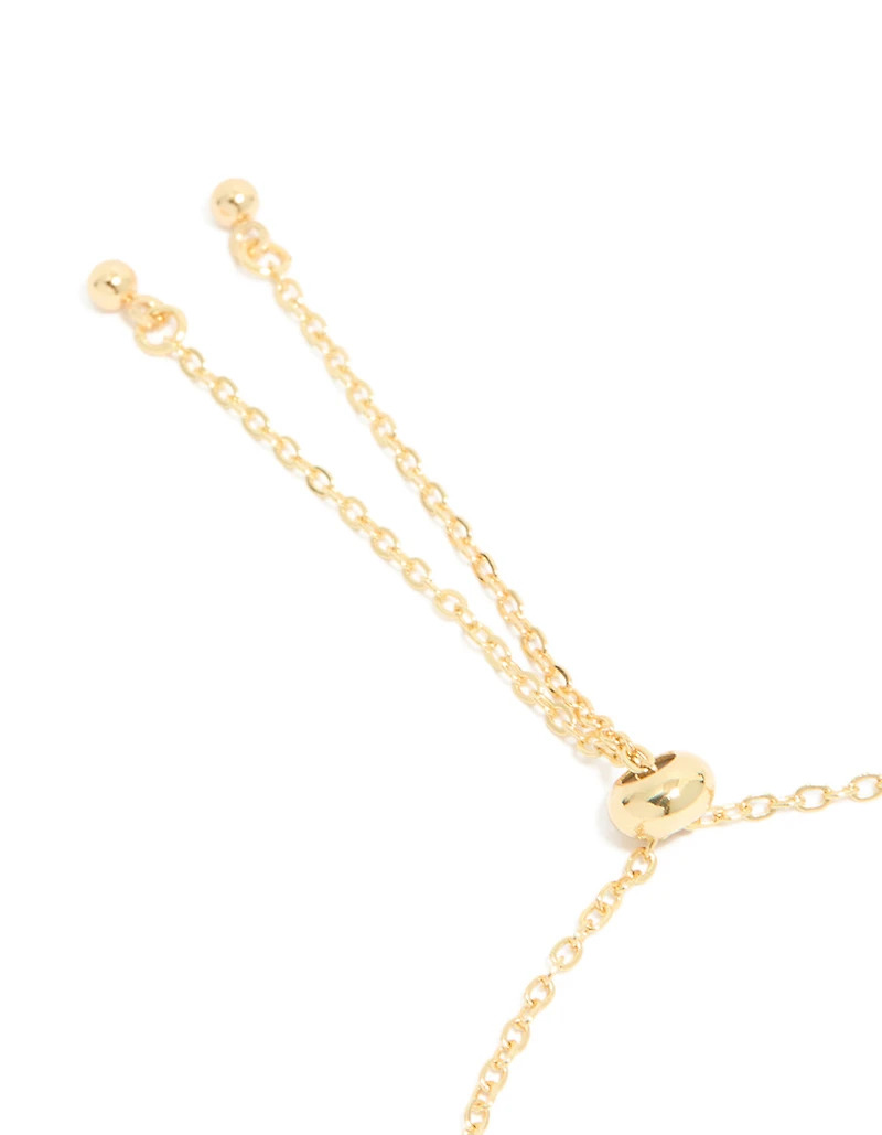 Gold Plated Blue & White Oval Cubic Zirconia Toggle Bracelet
