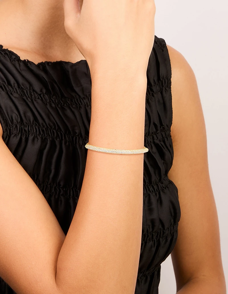 Gold Plated Cubic Zirconia Pavé Toggle Bracelet