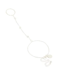 Silver Plated Cubic Zirconia Hand Chain
