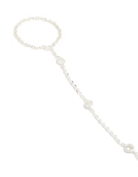 Silver Plated Cubic Zirconia Hand Chain