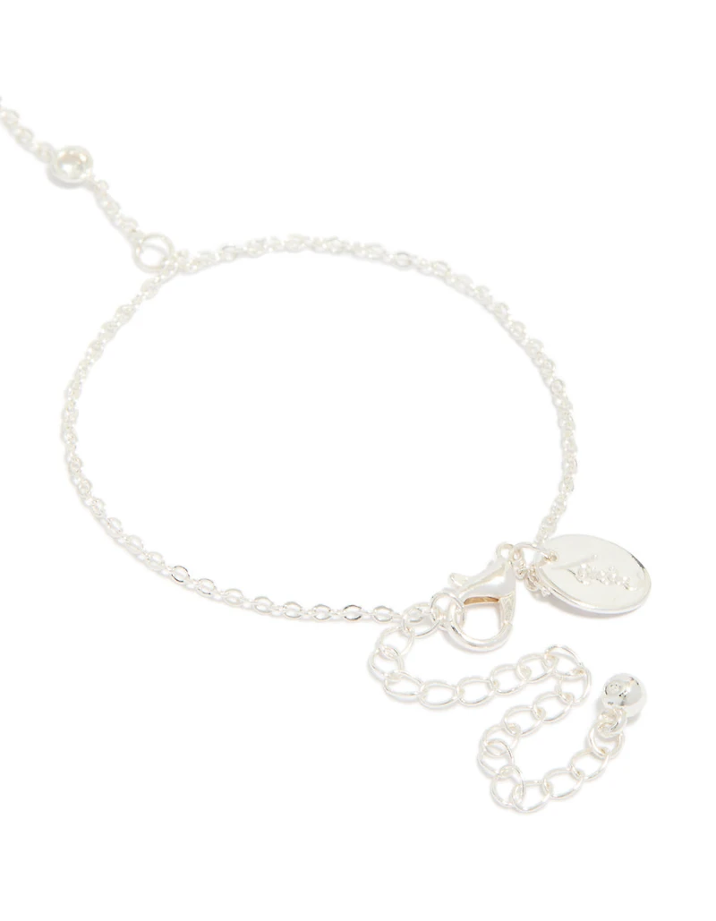 Silver Plated Cubic Zirconia Hand Chain