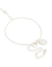 Silver Plated Cubic Zirconia Hand Chain