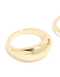 Gold Plated Cubic Zirconia & Chunky Rings 3-Pack