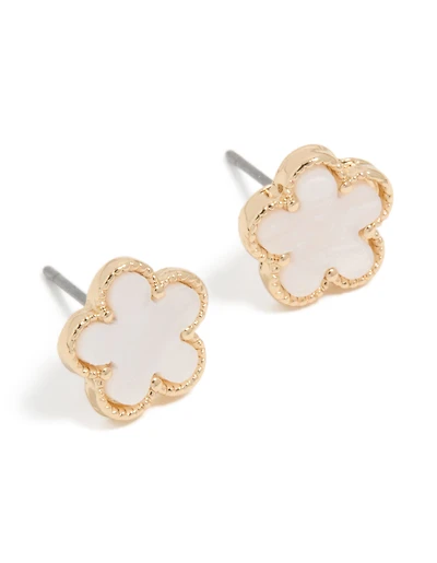 Boucles d’oreilles en acrylique en acrylique doré blanc