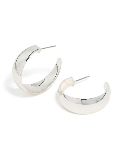 Boucles d’oreilles argentées ouvertes en cerceau potelé