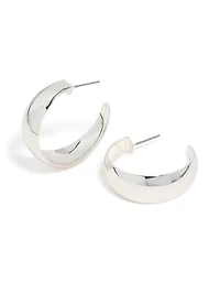 Boucles d’oreilles argentées ouvertes en cerceau potelé