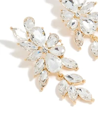Boucles d’oreilles florales dorées Diamante épaisses
