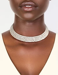 Silver Diamante Choker Necklace