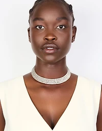 Silver Diamante Choker Necklace