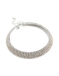 Silver Diamante Choker Necklace