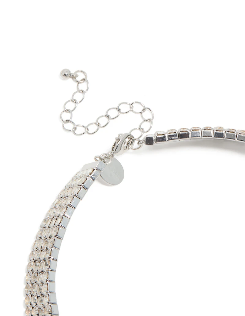 Collier ras-du-cou en diamant en argent