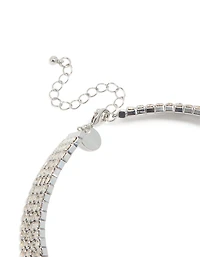 Collier ras-du-cou en diamant en argent