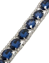 Bracelet Gros Diamants Argent-Bleu