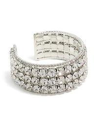 Silver Radiant Diamantes  Large Wrist Cuff