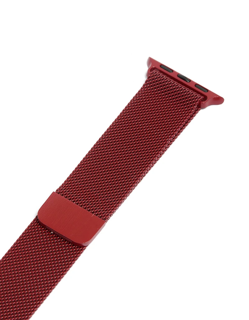 Sangle en treillis métallique recouvert de rouge 38/40/41 mm