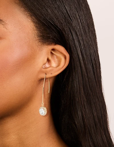 Boucles d’oreilles délicates en cercle en zircone cubique en or