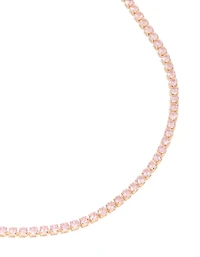 Gold Dainty Cubic Zirconia Tennis Necklace