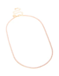 Gold Dainty Cubic Zirconia Tennis Necklace