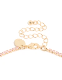 Gold Dainty Cubic Zirconia Tennis Necklace