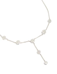 Mini collier floral en zircone cubique en argent