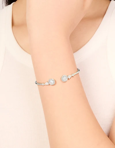 Bracelet articulé en zircone cubique en argent