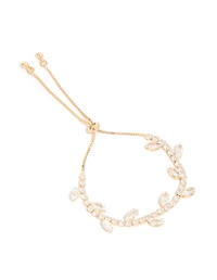 Bracelet à bascule en zircone cubique en or Marquise Vine