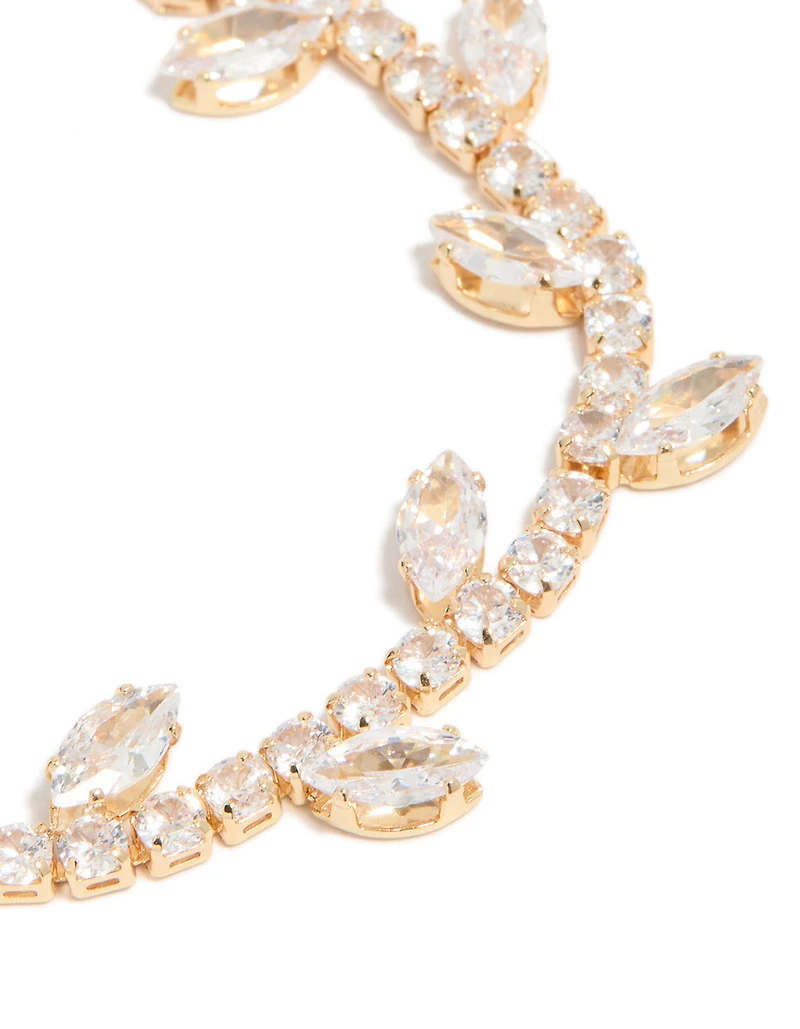 Bracelet à bascule en zircone cubique en or Marquise Vine