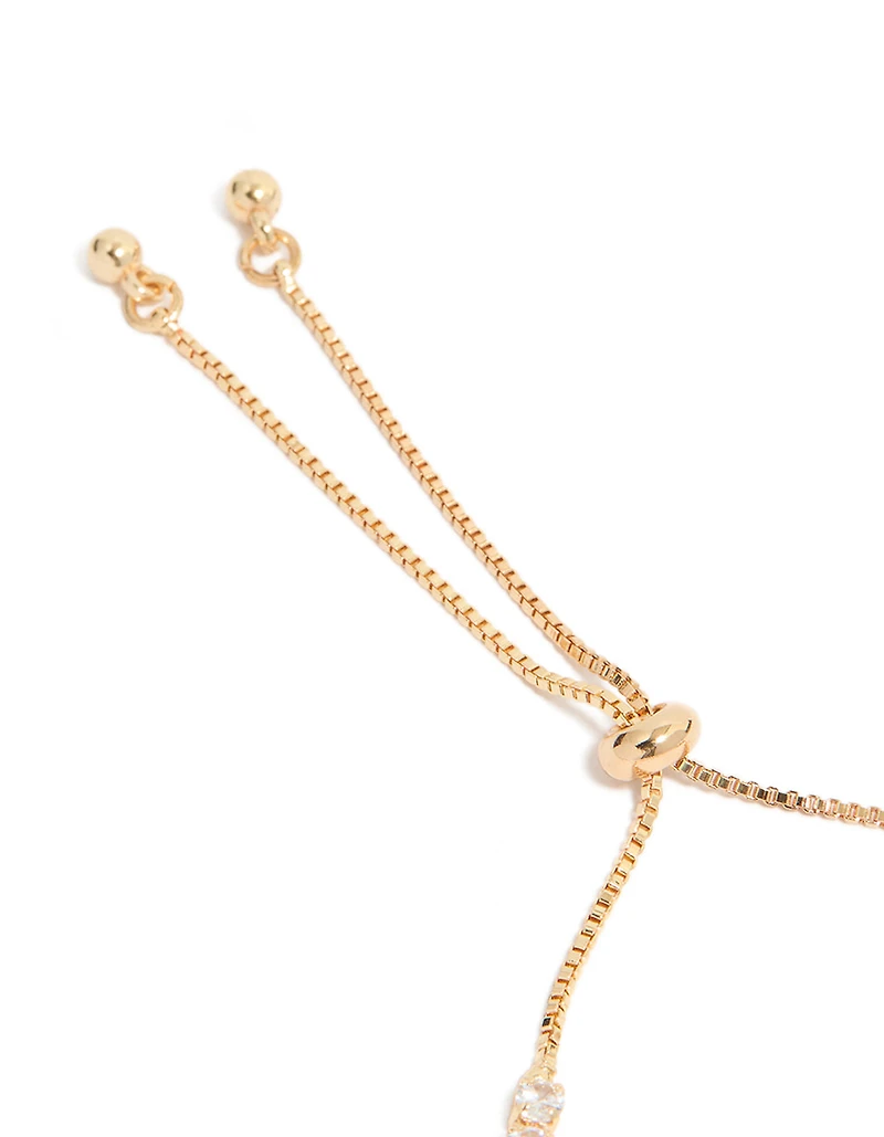 Bracelet à bascule en zircone cubique en or Marquise Vine