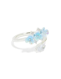 Silver Plated Triple Flower Wrap Ring
