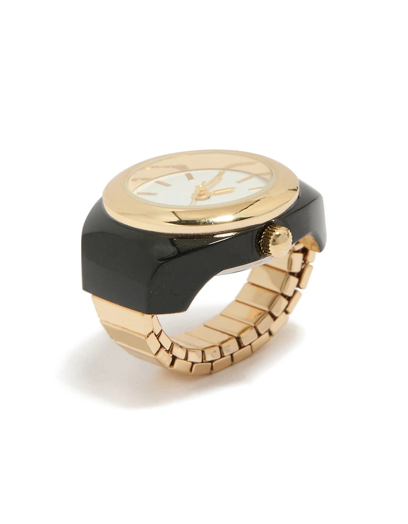 Gold & Black Watch Ring