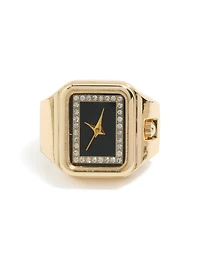 Gold Modern Square Watch Ring