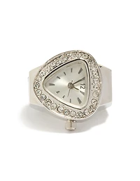 Silver Diamante Watch Ring
