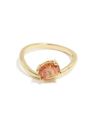 Bague en zircone cubique pêche plaquée or