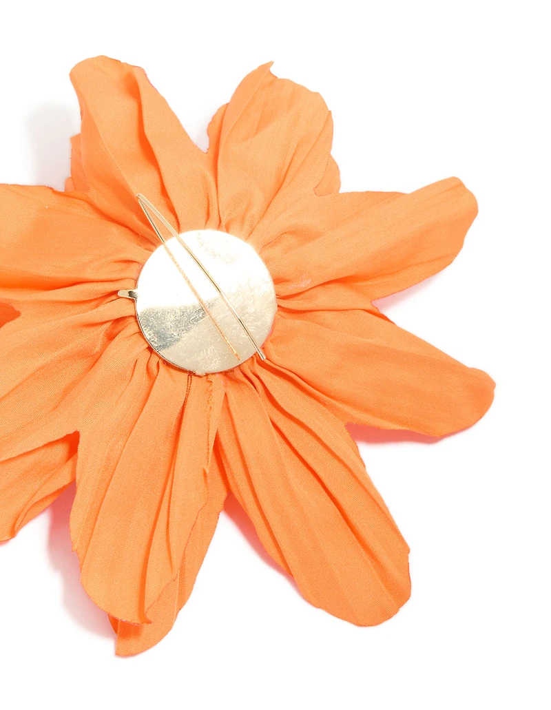Orange Paper Flower Petal Earrings