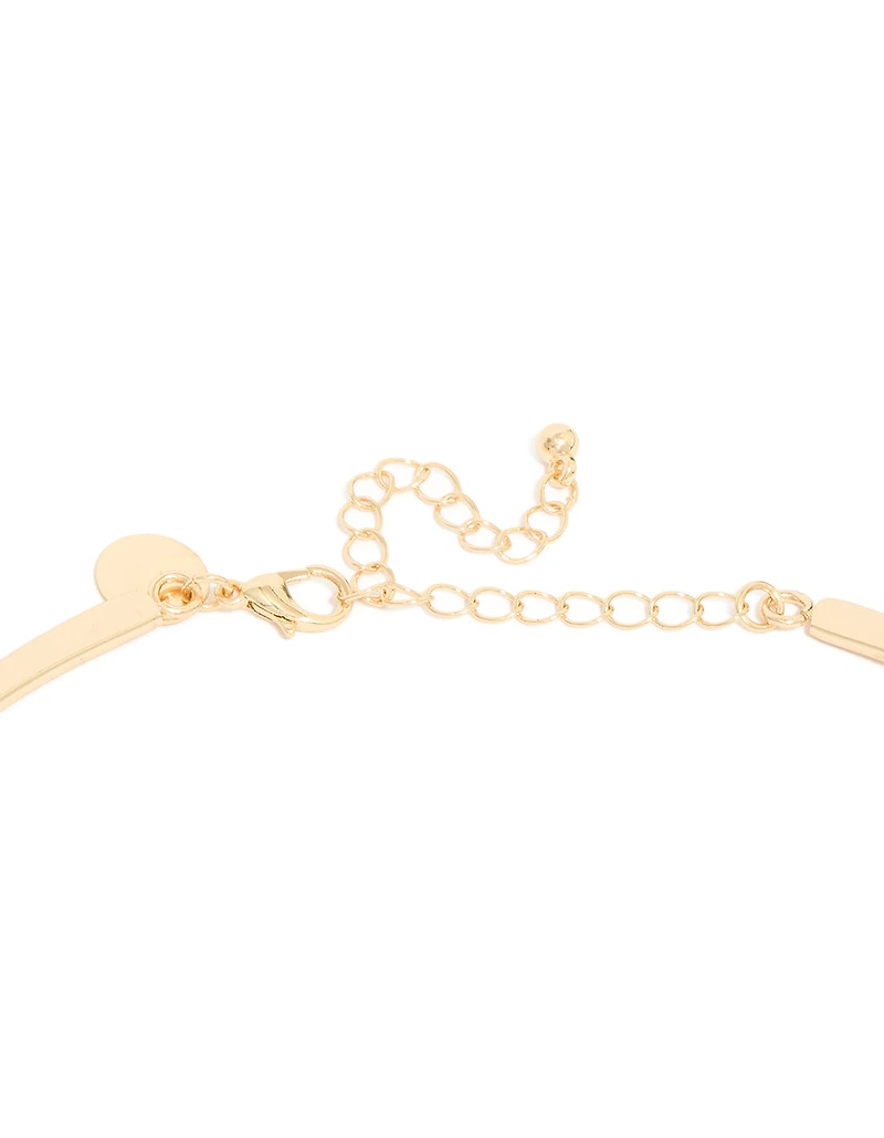 Gold Orange Pendant Choker Torque Necklace