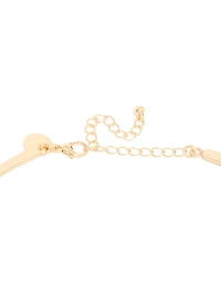 Gold Orange Pendant Choker Torque Necklace