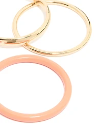 Paquet de 4 bracelets fins en marbre acrylique corail