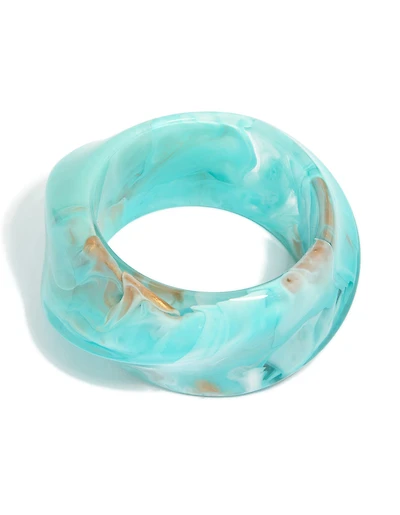 Bracelet en acrylique marbré bleu clair