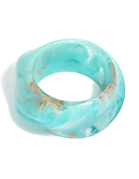 Bracelet en acrylique marbré bleu clair