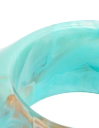 Bracelet en acrylique marbré bleu clair