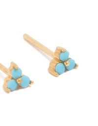 Boucles d’oreilles en fleur bleue en argent sterling plaquées or