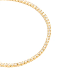 Gold Plated Sterling Silver Cubic Zirconia Tennis Bracelet